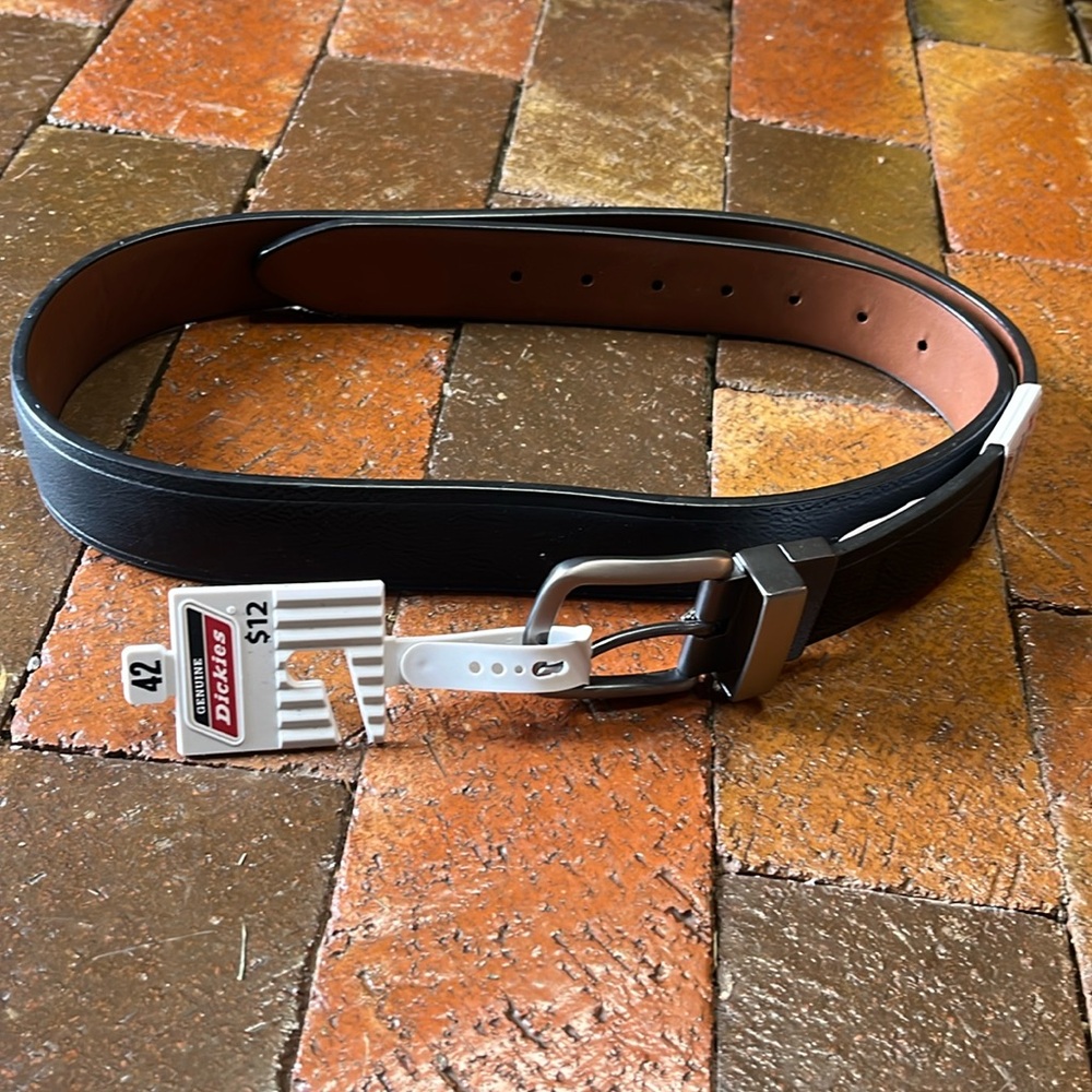 MEN BELT 42 NWT reversible stretch Dickies black flex belt 1164